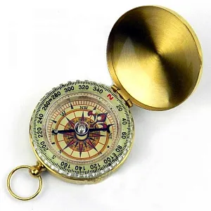 Компас жидкостный Kromatech 45 мм, с крышкой (латунь), изображение 1